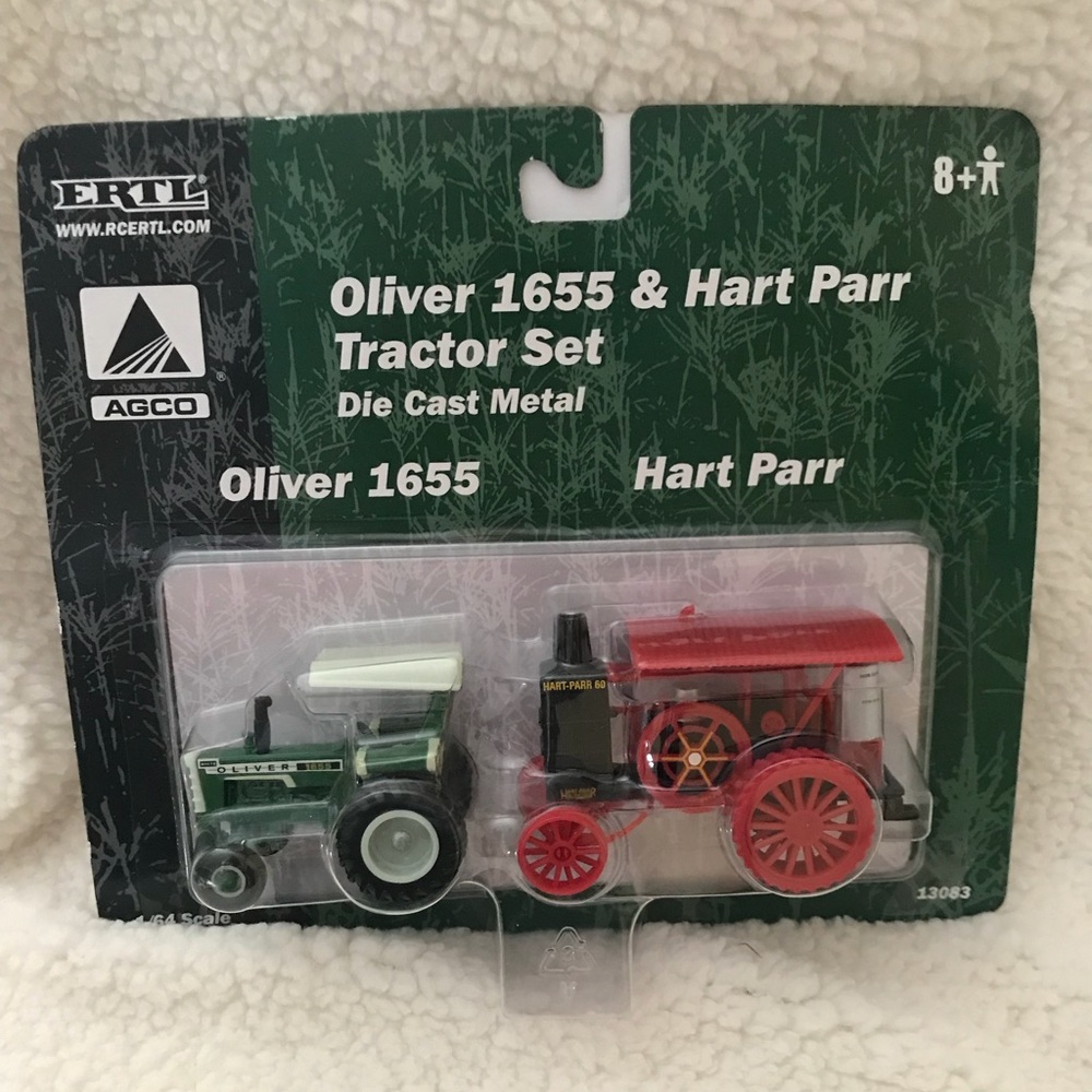 ERTL Oliver 1655 & Hart Parr Steam Engine Tractor Set By ERTL 1/64 Die Cast Set